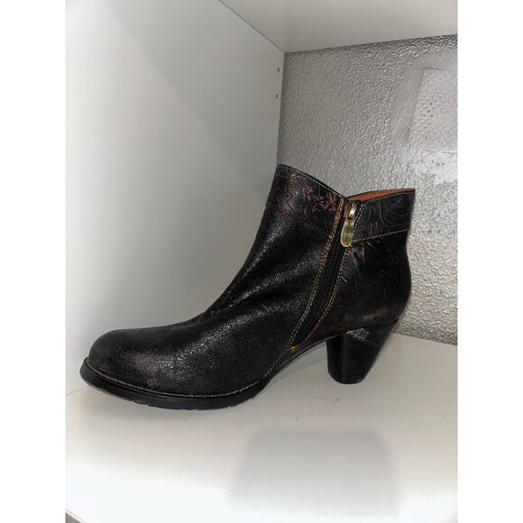 L’Artiste by Spring Step “Bestlove” Hand-Painted Leather Booties – Size 8M / 39 - Picture 6 of 13